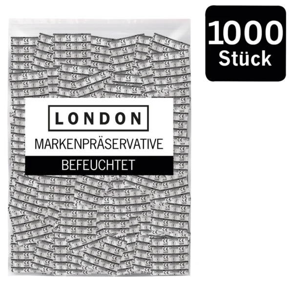 London Classic skaidrūs prezervatyvai su silikoniniu lubrikantu, 52 mm, 1000 vnt.