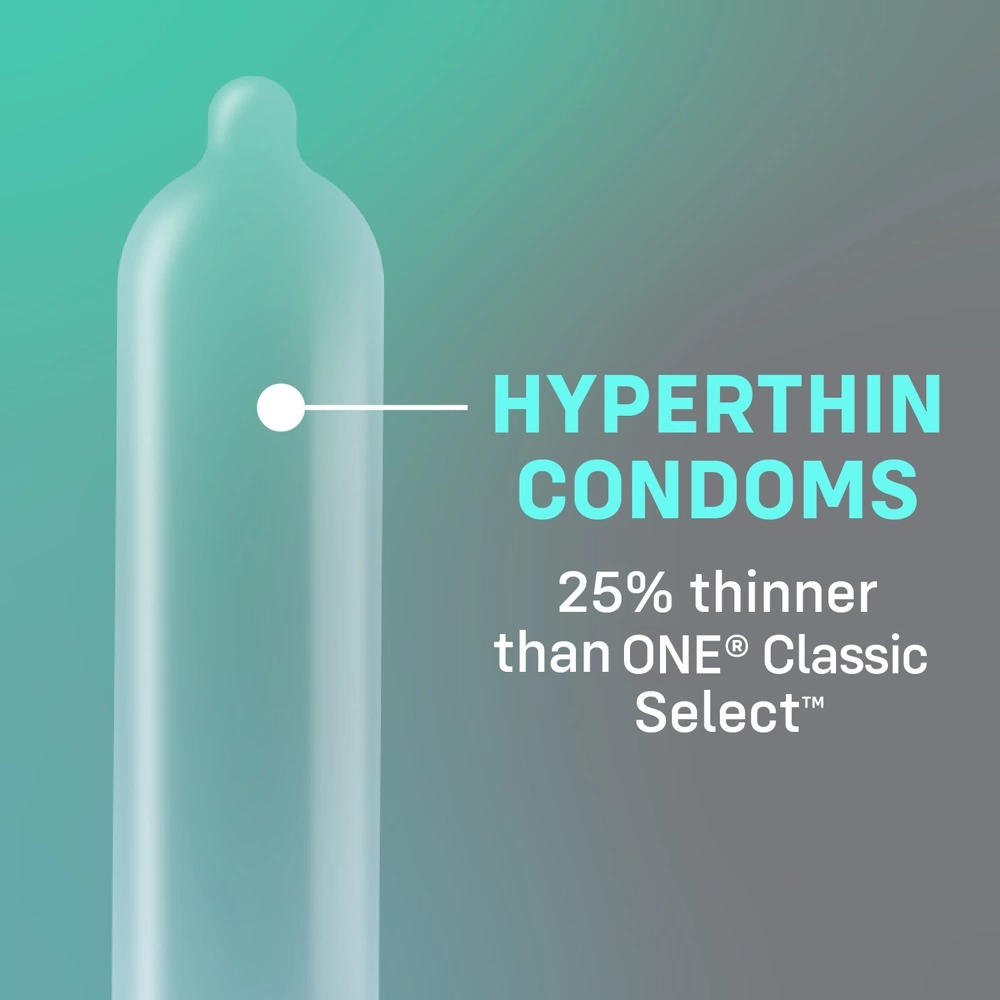 ONE Vanish Hyperthin skaidrūs latekso prezervatyvai, 12 vnt.