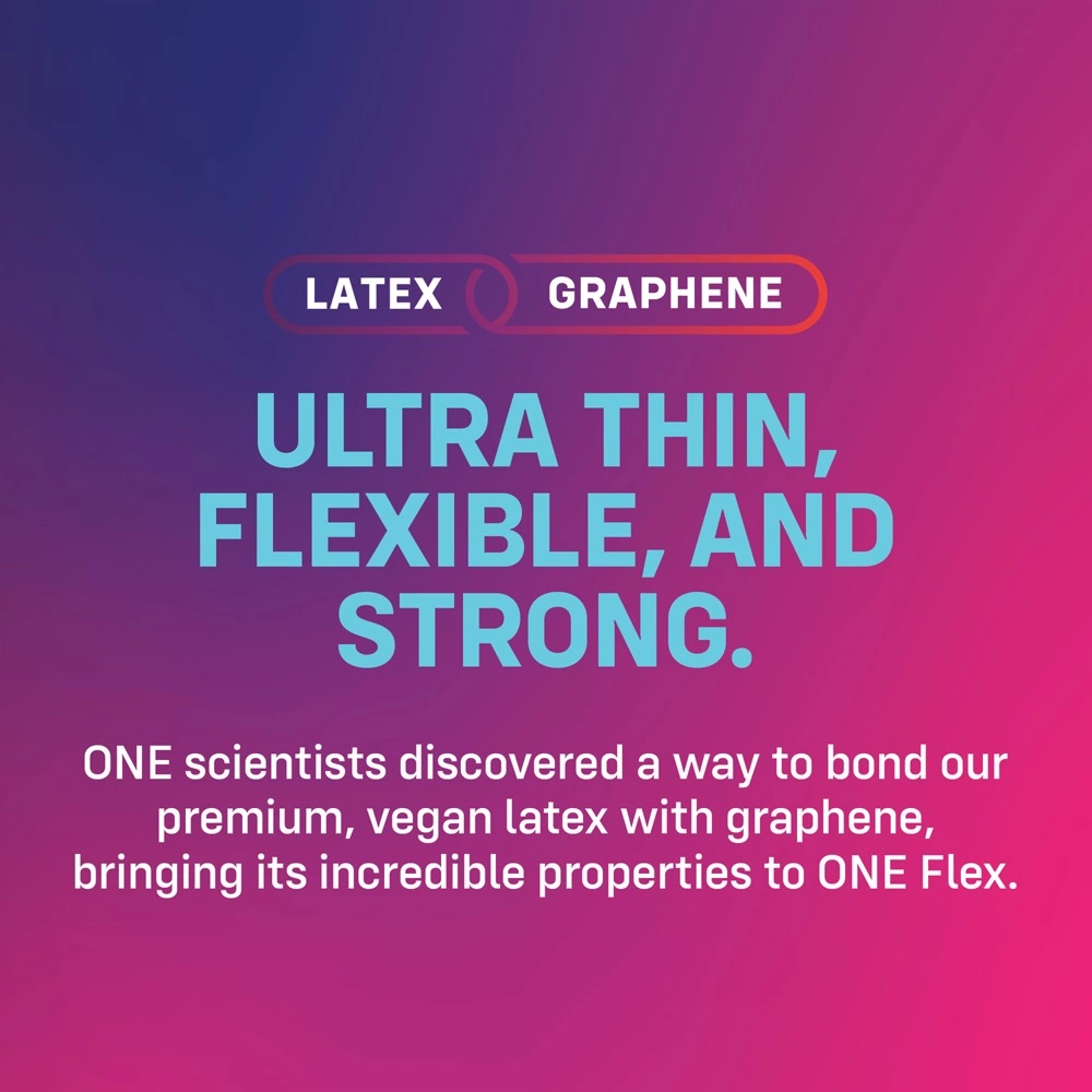 ONE Flex itin ploni latekso prezervatyvai su grafenu, 10 vnt.