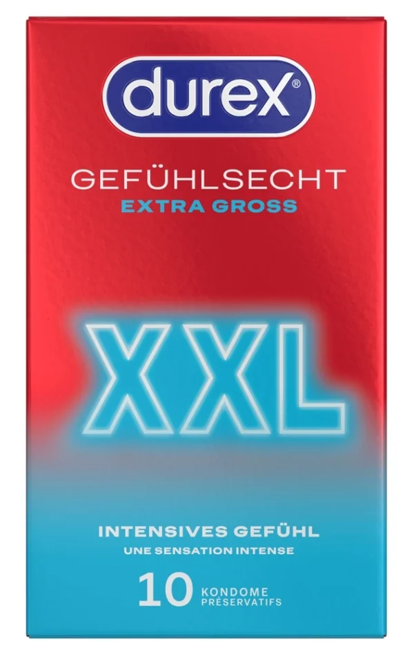 Durex Gefuhlsecht Extra Gross XXL prezervatyvai, 10 vnt.