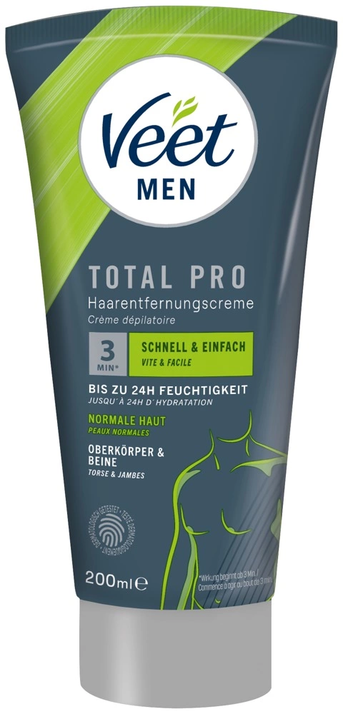 Veet Men Total Pro depiliacinis kremas vyrams, 200 ml