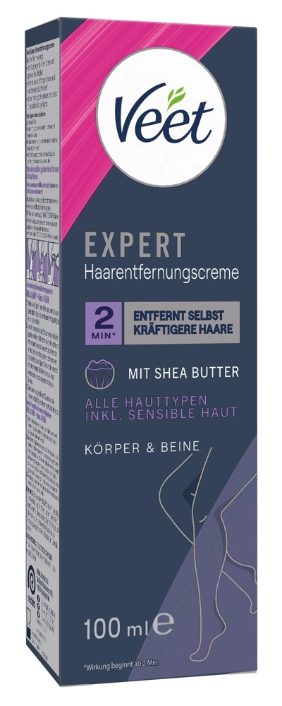 Veet Expert depiliacinis kremas kūnui ir kojoms su taukmedžio sviestu, 100 ml