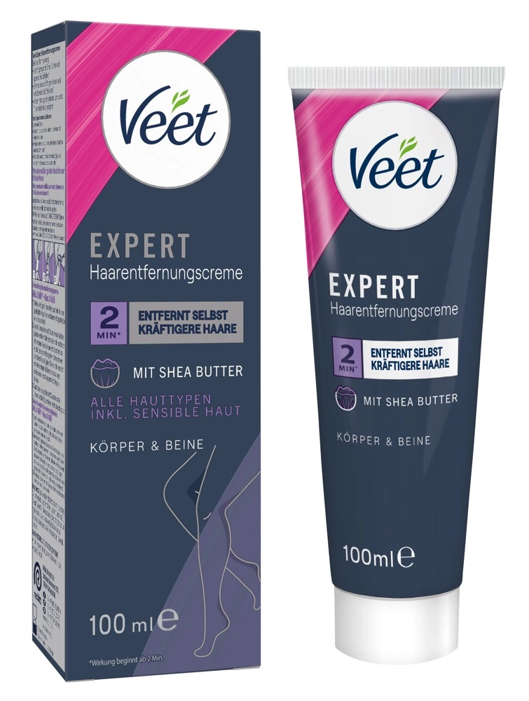 Veet Expert depiliacinis kremas kūnui ir kojoms su taukmedžio sviestu, 100 ml