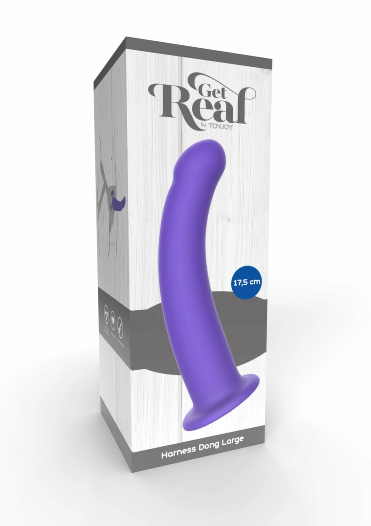 ToyJoy Get Real silikoninis dildo su siurbtuku, tinka diržų sistemoms, L dydis