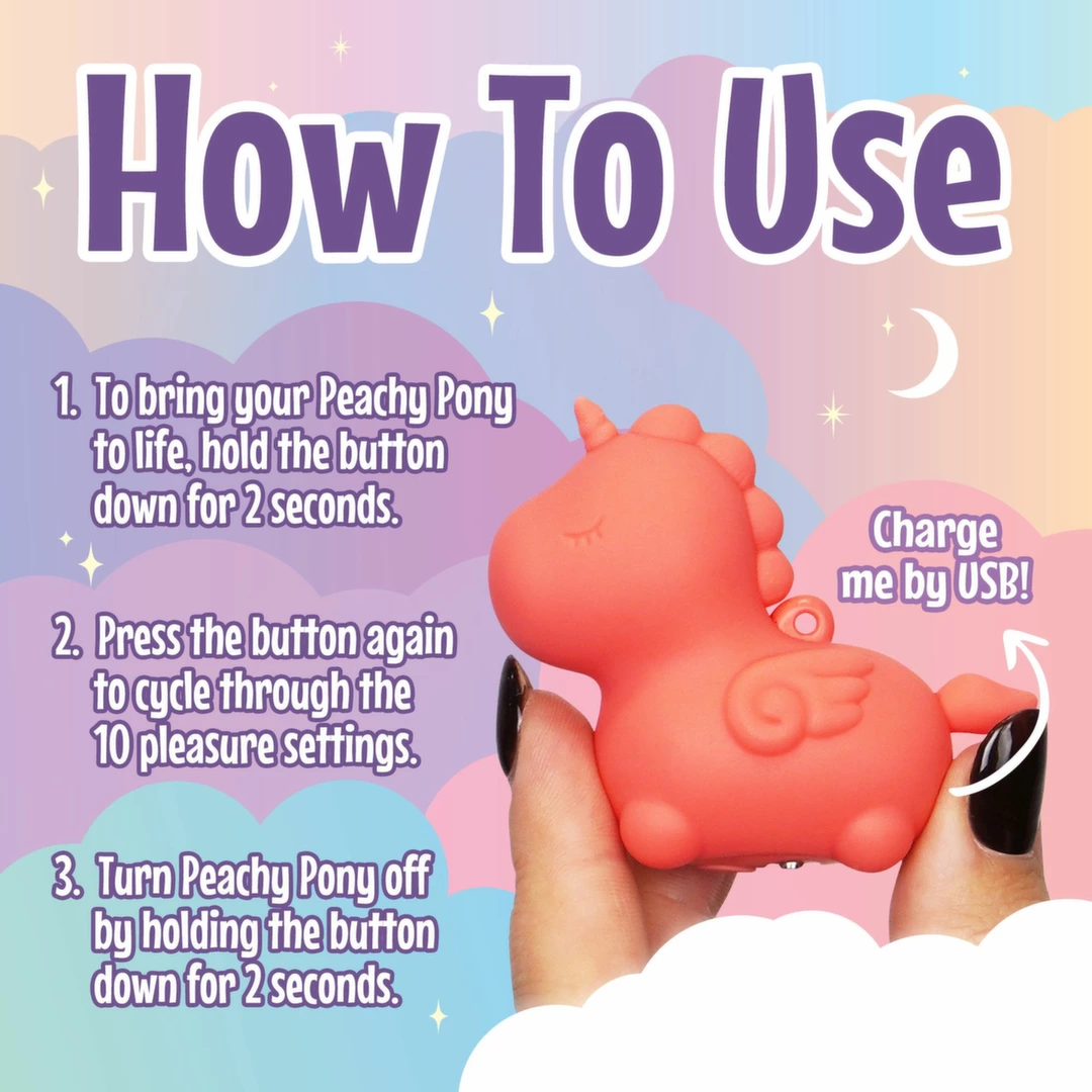 Creative Conceptions Unihorn Mini Peachy Pony kompaktiškas vibratorius, rožinis