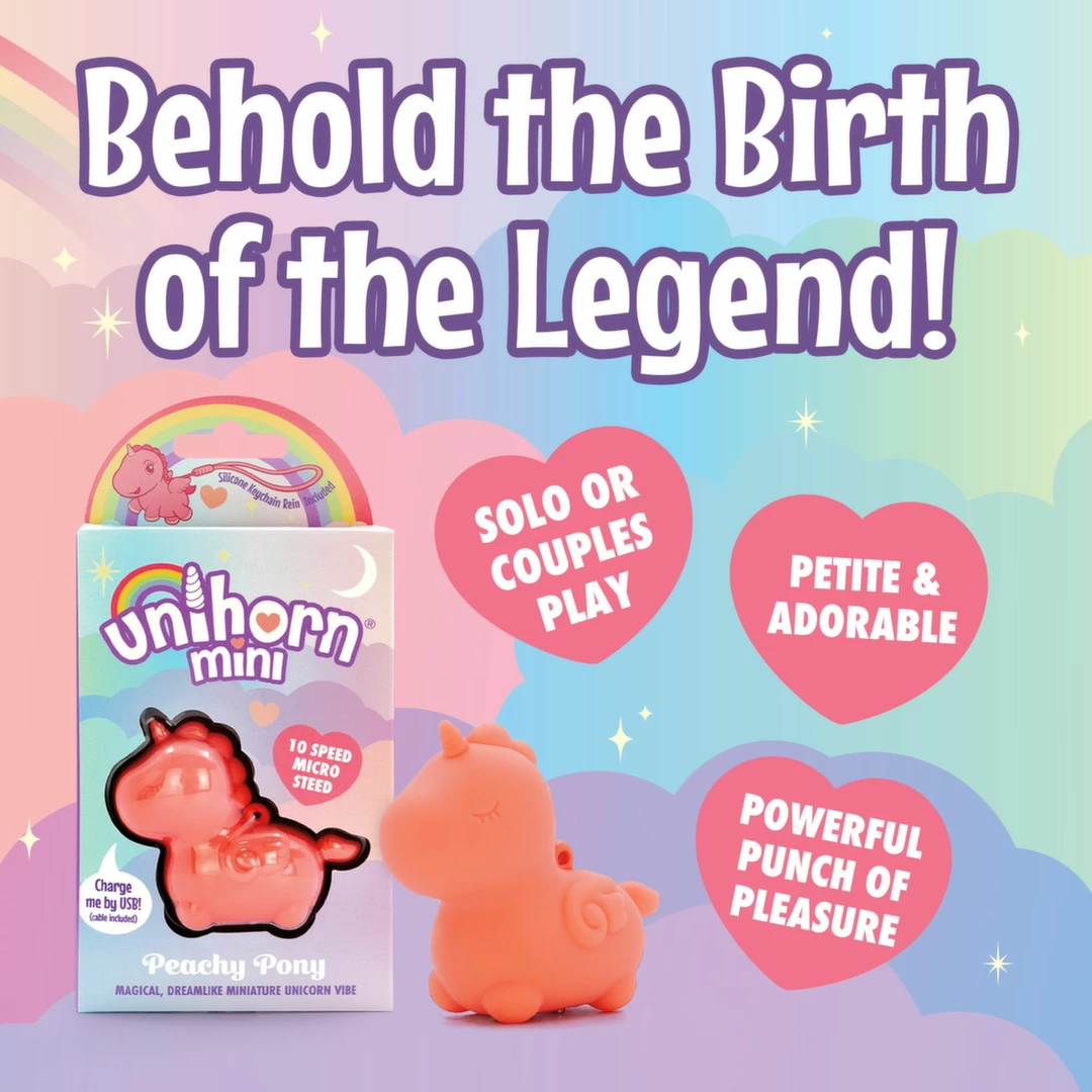 Creative Conceptions Unihorn Mini Peachy Pony kompaktiškas vibratorius, rožinis