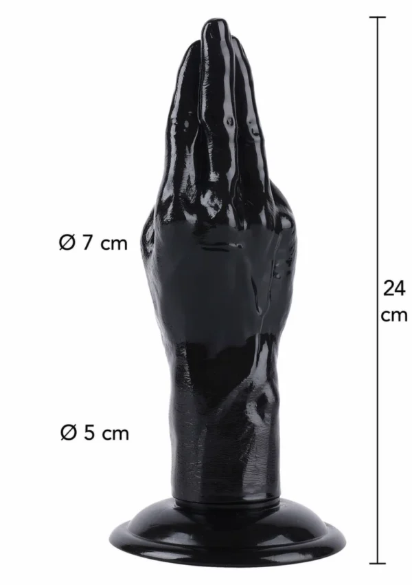 Hidden Desire Extreme XXL anatominės formos analinis dildo iš PVC, juodas, 24 cm