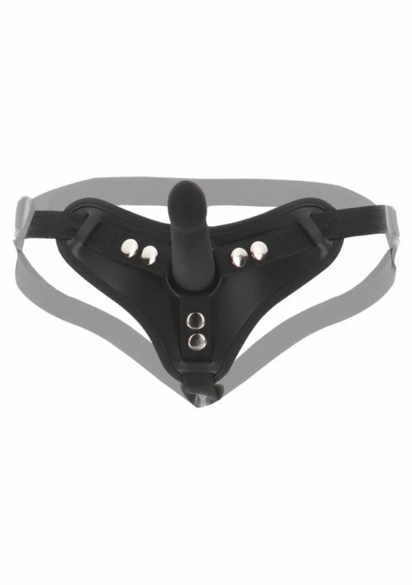Taboom strap-on su juodais reguliuojamais diržais ir 12,5 cm dildo