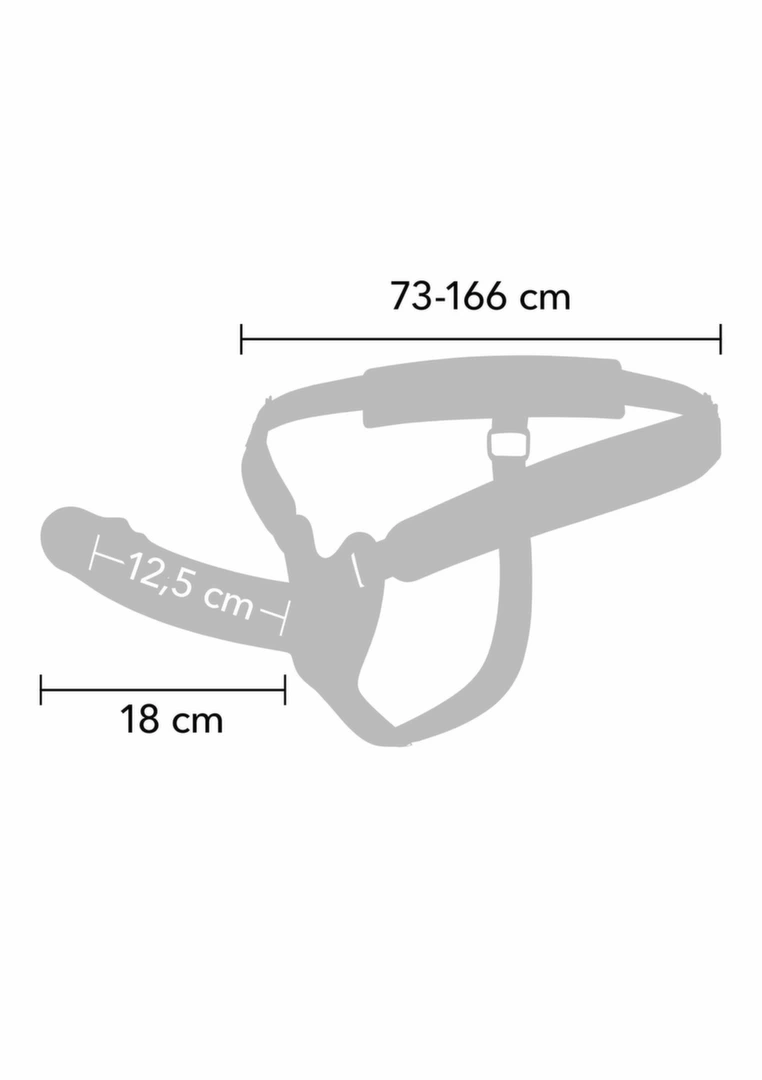 Hidden Desire Inferno tuščiaviduris silikoninis strap-on su diržais, 18 cm, kūno spalvos