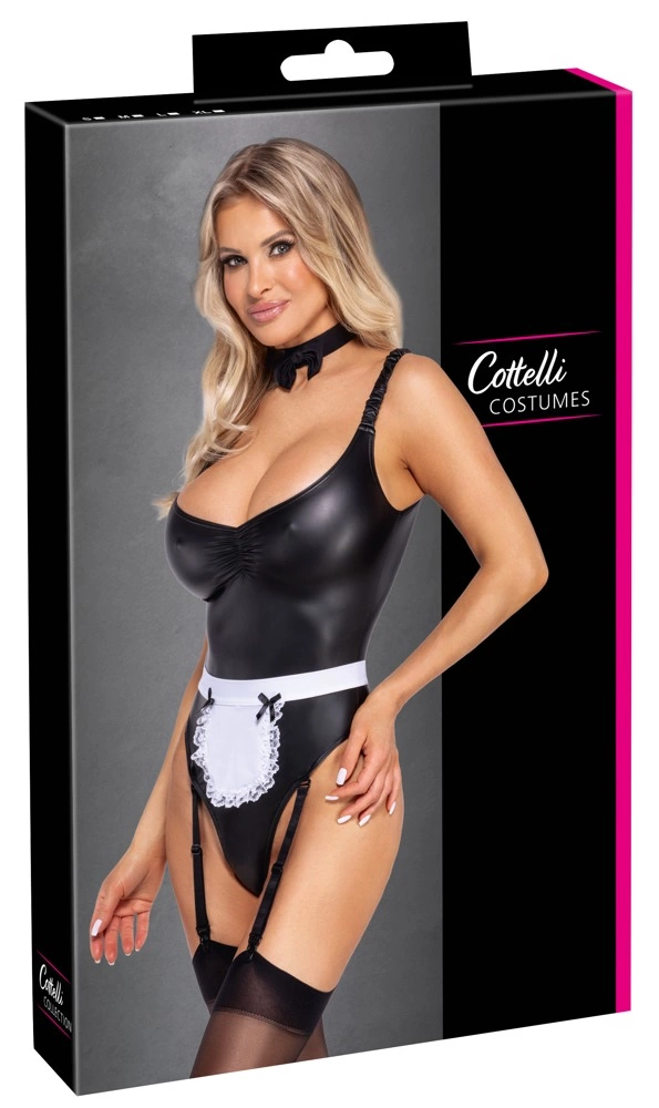 Cottelli Costumes kambarinės kostiumas, trijų dalių, juodas su baltais akcentais, S