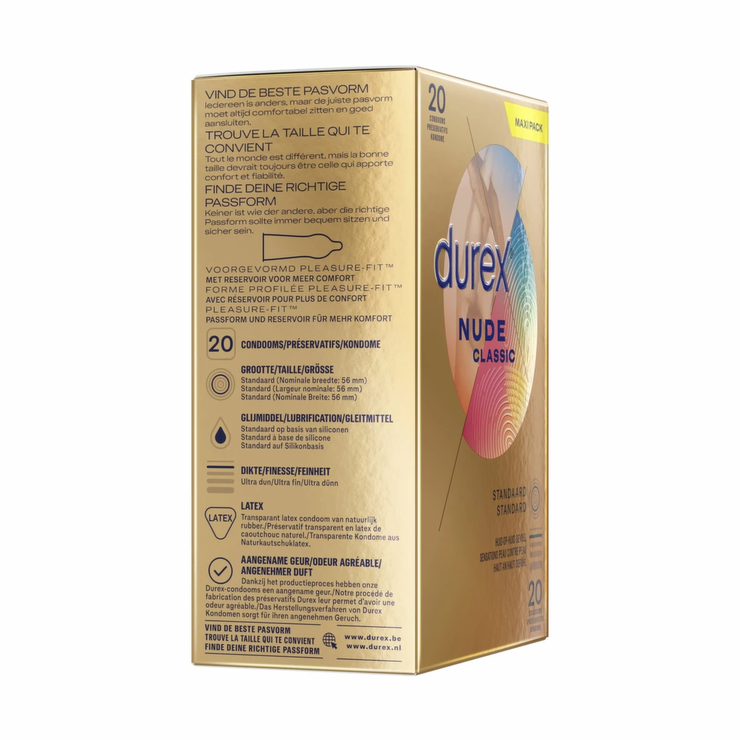 Durex Nude Ultra Thin ypač ploni prezervatyvai, 20 vnt.