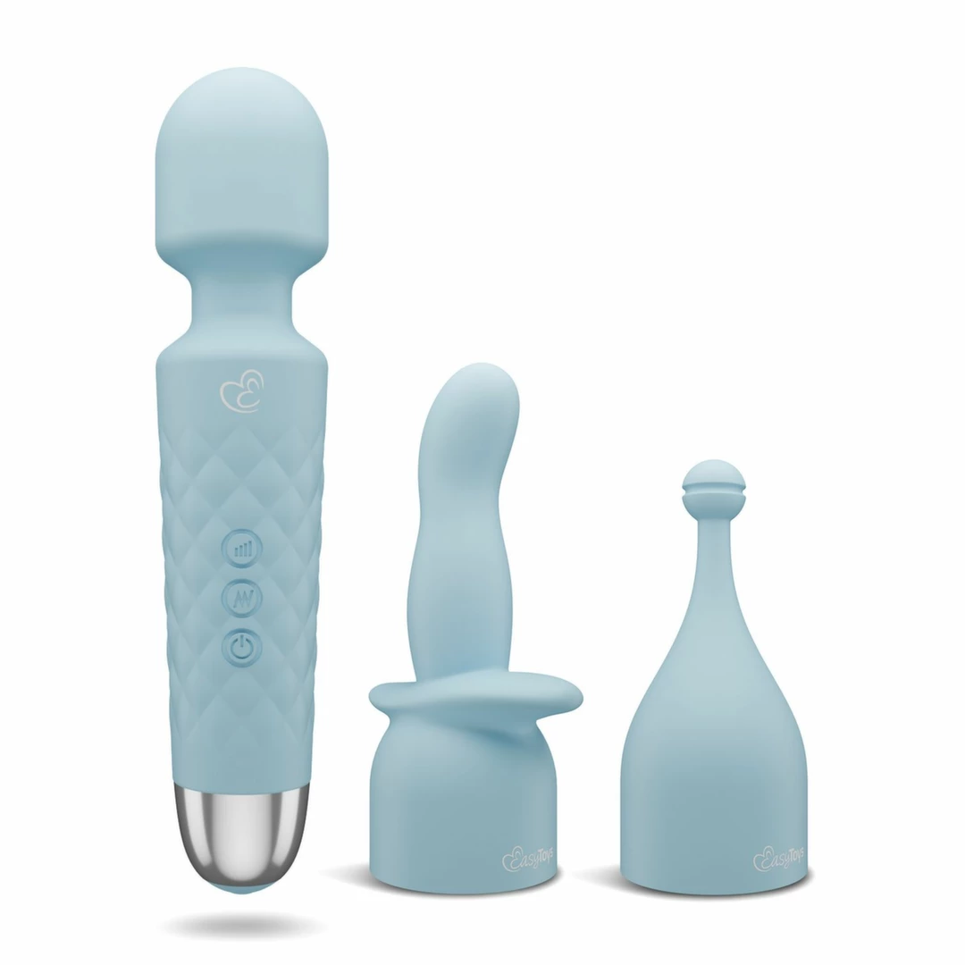 EasyToys Wand Collection kompaktiškas vibruojantis masažuoklis, mėlynas
