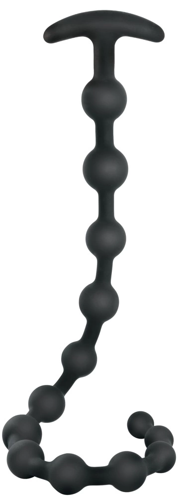 Black Velvets silikoniniai analiniai karoliukai, 13 karoliukų, 50 cm, juodi