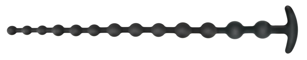 Black Velvets silikoniniai analiniai karoliukai, 13 karoliukų, 50 cm, juodi