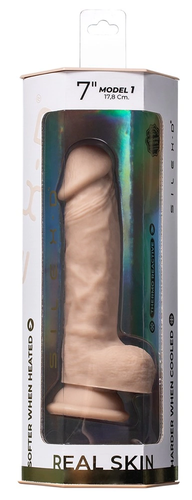 SilexD Model 1 silikoninis dildo su siurbtuku, kūno spalvos