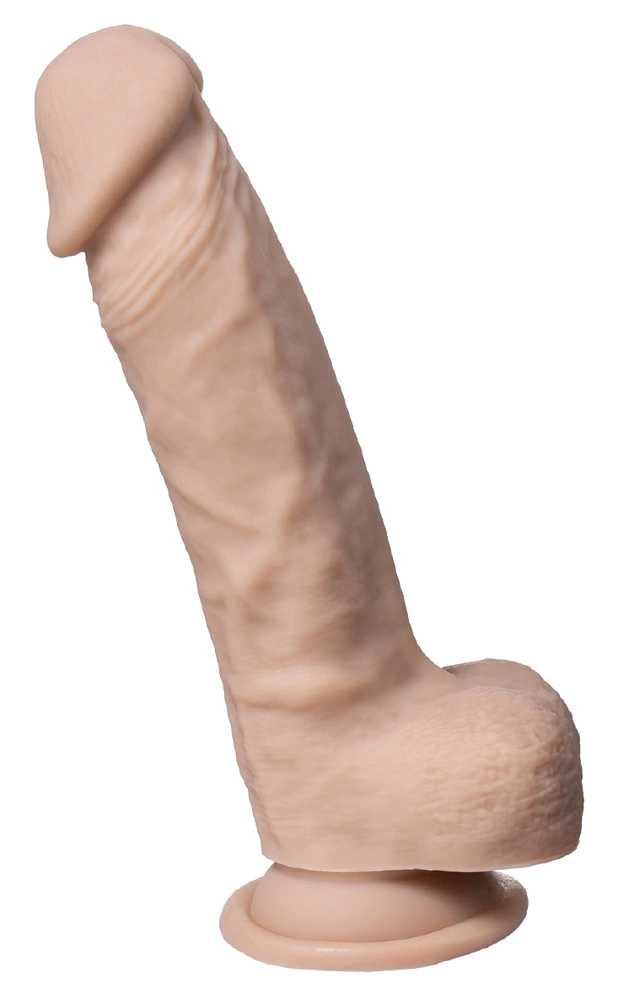 SilexD Model 1 silikoninis dildo su siurbtuku, kūno spalvos