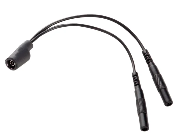 Mystim adapteris elektrostimuliacijai, iš apvalios jungties į 2 mm kištuką, juodas