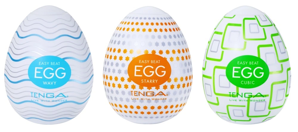 Tenga Egg Standard masturbatorių rinkinys, 3 vnt.: Wavy, Starry, Cubic