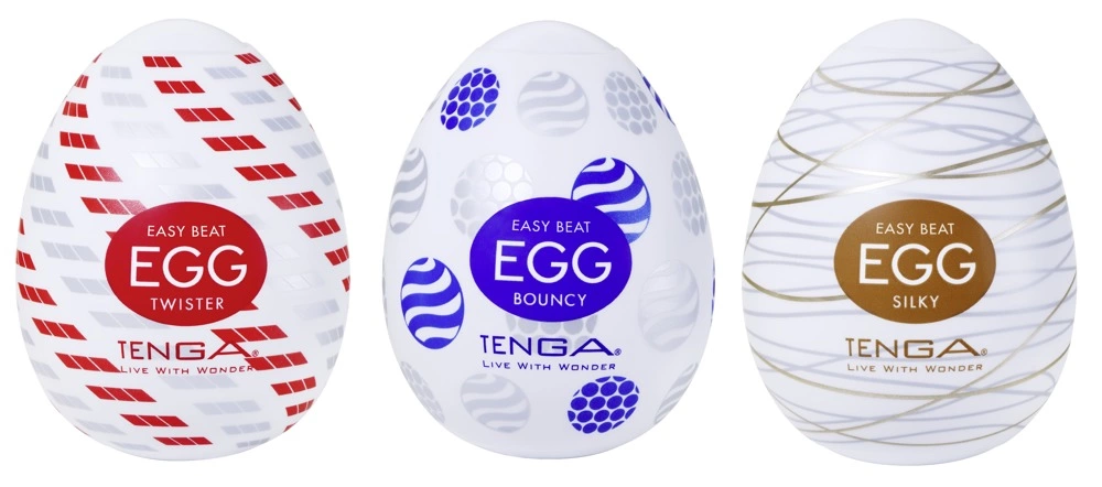 Tenga Egg Standard masturbatorių rinkinys, 3 vnt.: Twister, Bouncy, Silky