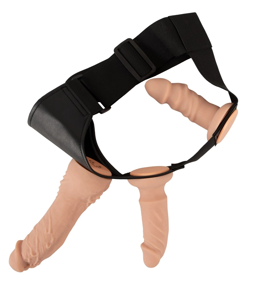 You2Toys RC Vibe strap-on rinkinys su vibruojančiu antgaliu ir pulteliu, juodas