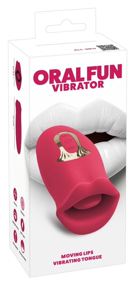 You2Toys Oral Fun vibratorius su judančiomis lūpomis, rožinis, 13 cm