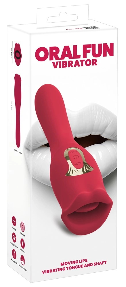 You2Toys Oral Fun L dvipusis vibratorius su judančiomis lūpomis, rožinis