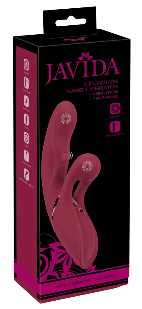 Javida Rabbit Vibe Thumpin vibratorius iš silikono su klitorio stimuliatoriumi