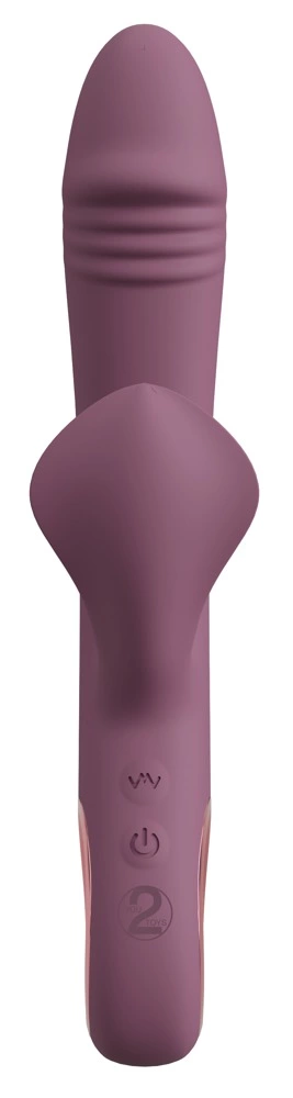 You2Toys Slim Triple Plum vibratorius 3 viename, atsparus vandeniui, violetinis