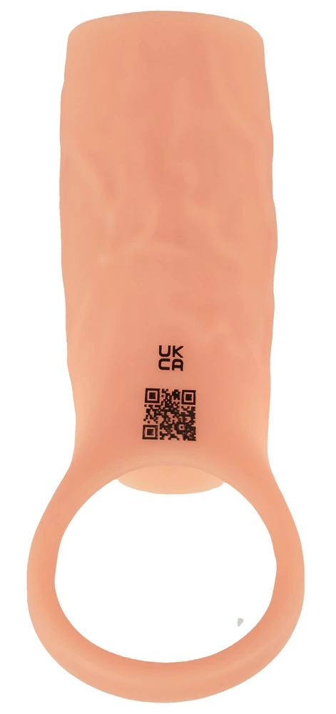 Realistixxx RealSleeve Open vibruojantis penio antgalis atviru galu, 14 cm