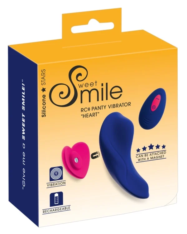 Sweet Smile Heart RC dėvimas vibratorius su nuotolinio valdymo pulteliu, rožinis
