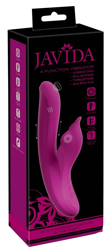 Javida 4F Vibe Heating rabbit tipo vibratorius su šildymu ir stūmimo judesiu