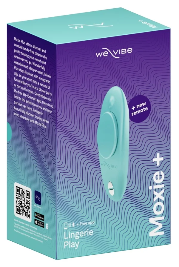 We-Vibe Moxie+ vibratorius kelnaitėms su pulteliu, valdomas programėle, Aqua