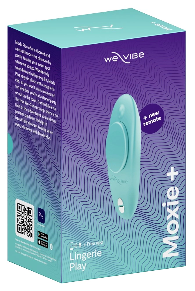We-Vibe Moxie+ vibratorius kelnaitėms su pulteliu, valdomas programėle, Aqua