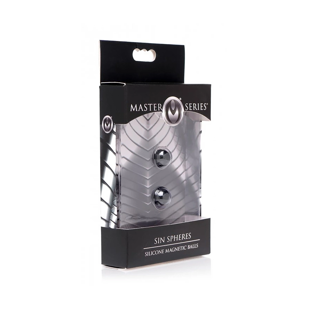 XR Brands magnetinis lubrikanto aplikatorius iš silikono su 6 rutuliukais, XL