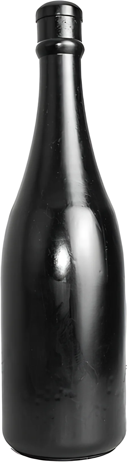 All Black šampano butelio formos dildo, 34,5 cm, juodas