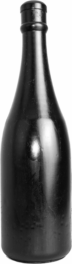 All Black šampano butelio formos dildo, 34,5 cm, juodas