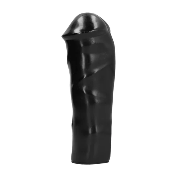 All Black anatominis dildo su subtiliomis gyslelėmis, 20 cm, juodas