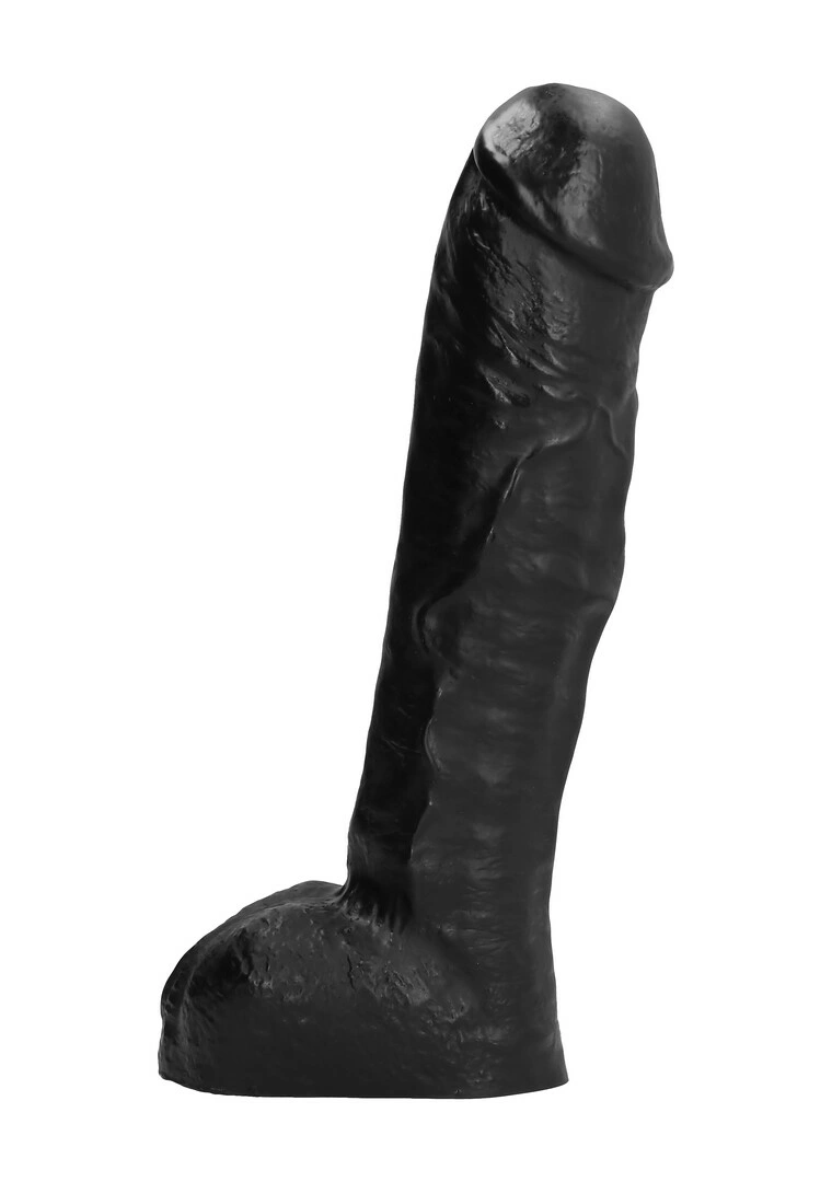 All Black realistiškas dildo su gyslelėmis, juodas, 29 cm