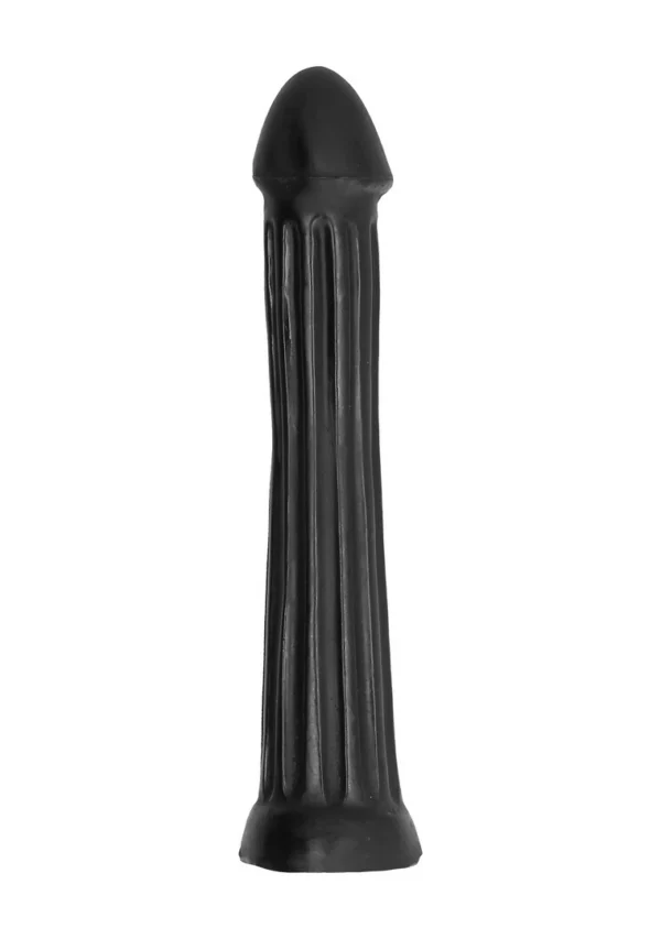 All Black 70 analinis dildo su giliais grioveliais, juodas, 31 cm