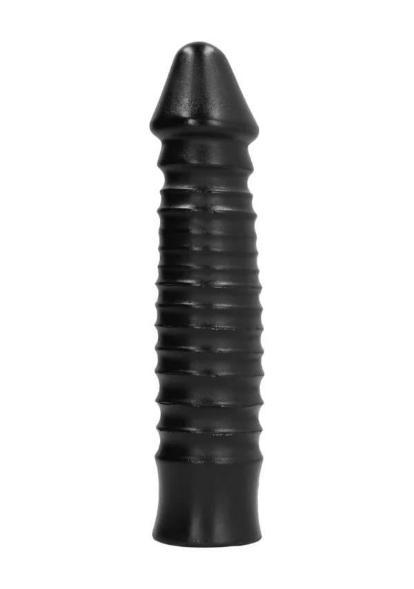 All Black 69 dildo su rievelėmis, juodas, 26 cm