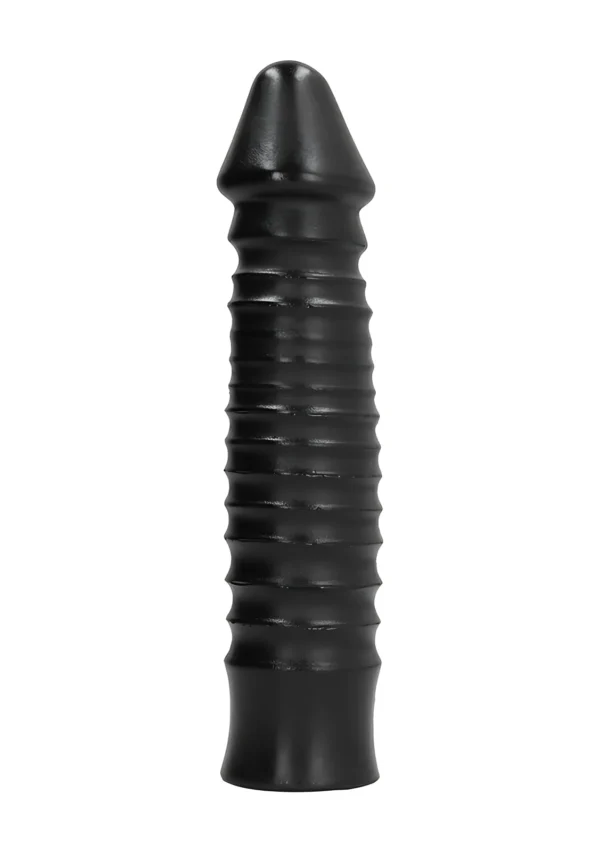 All Black 69 dildo su rievelėmis, juodas, 26 cm