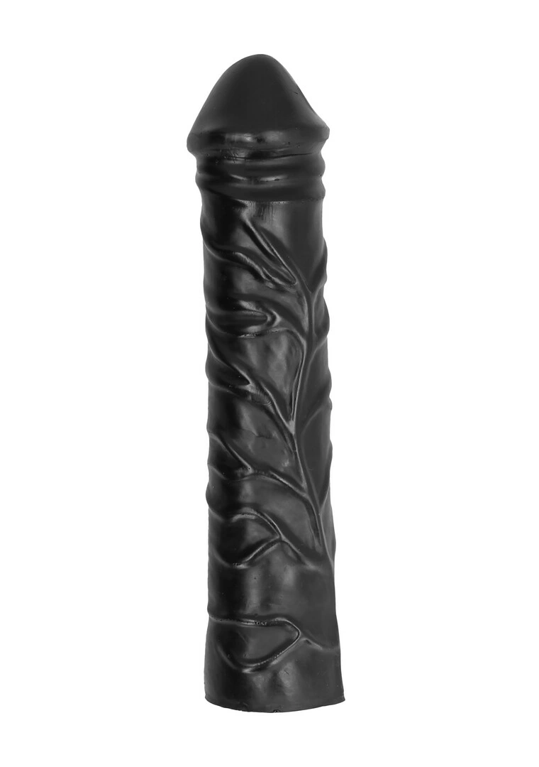 All Black 59 tekstūruotas dildo, juodas, 31 cm