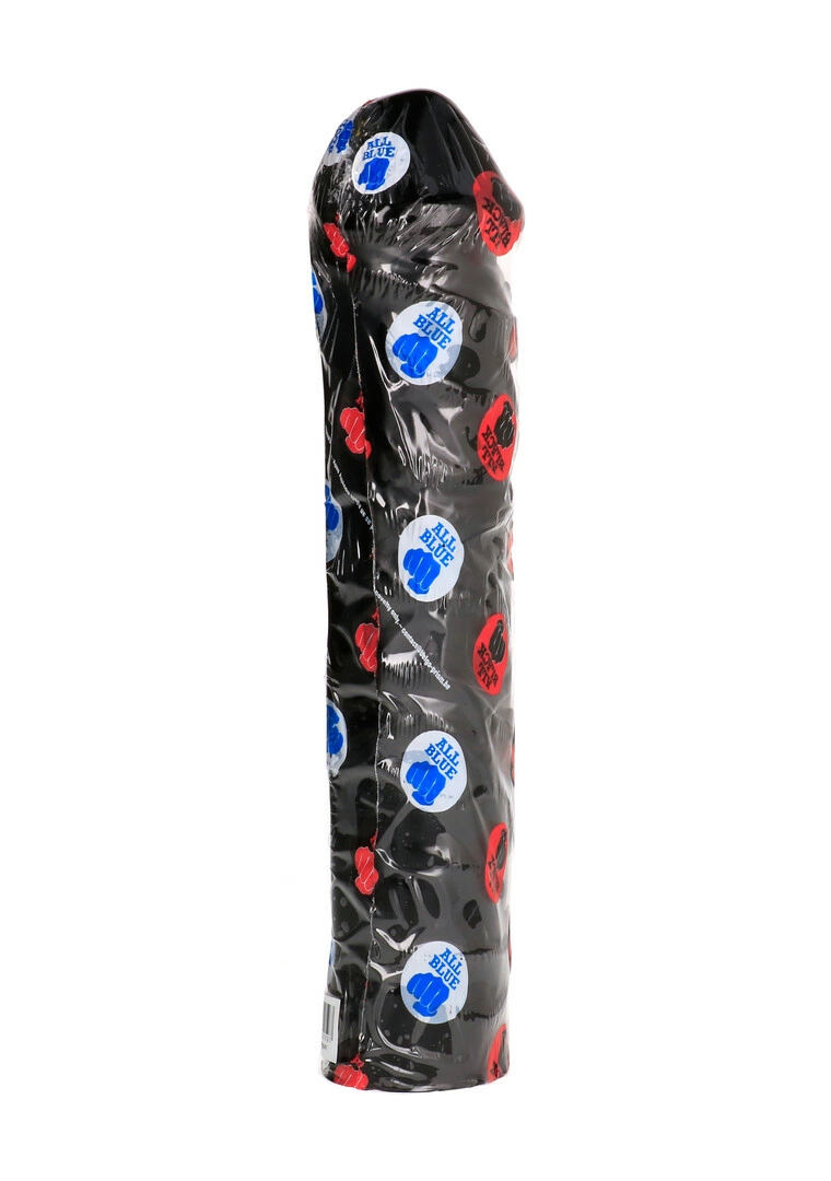 All Black 59 tekstūruotas dildo, juodas, 31 cm