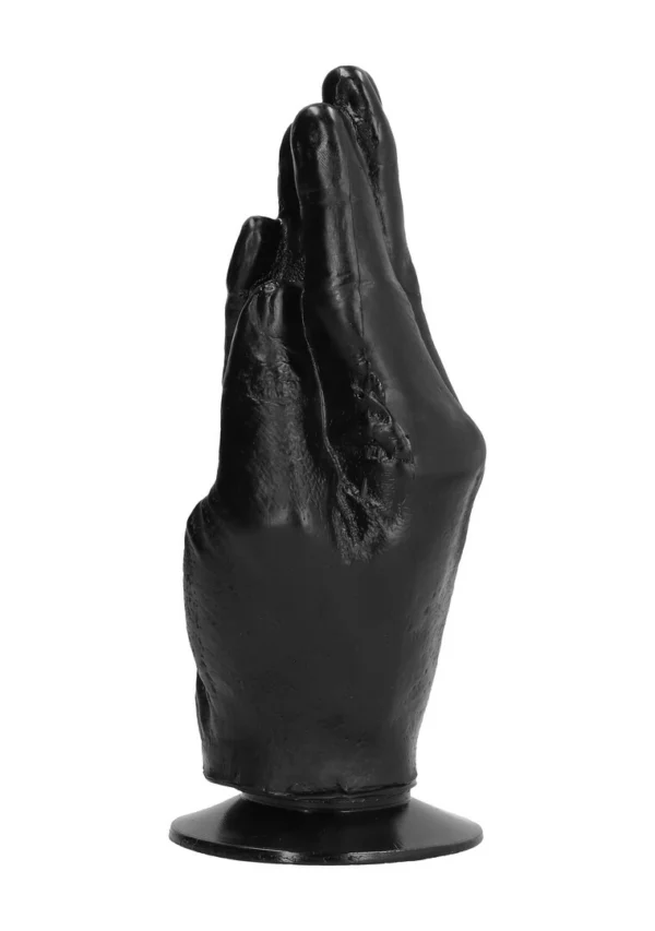 All Black rankos formos dildo iš PVC, 21 cm, juodas