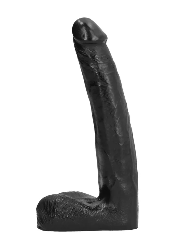 All Black lenktas anatominis dildo iš PVC, juodas, 21 cm