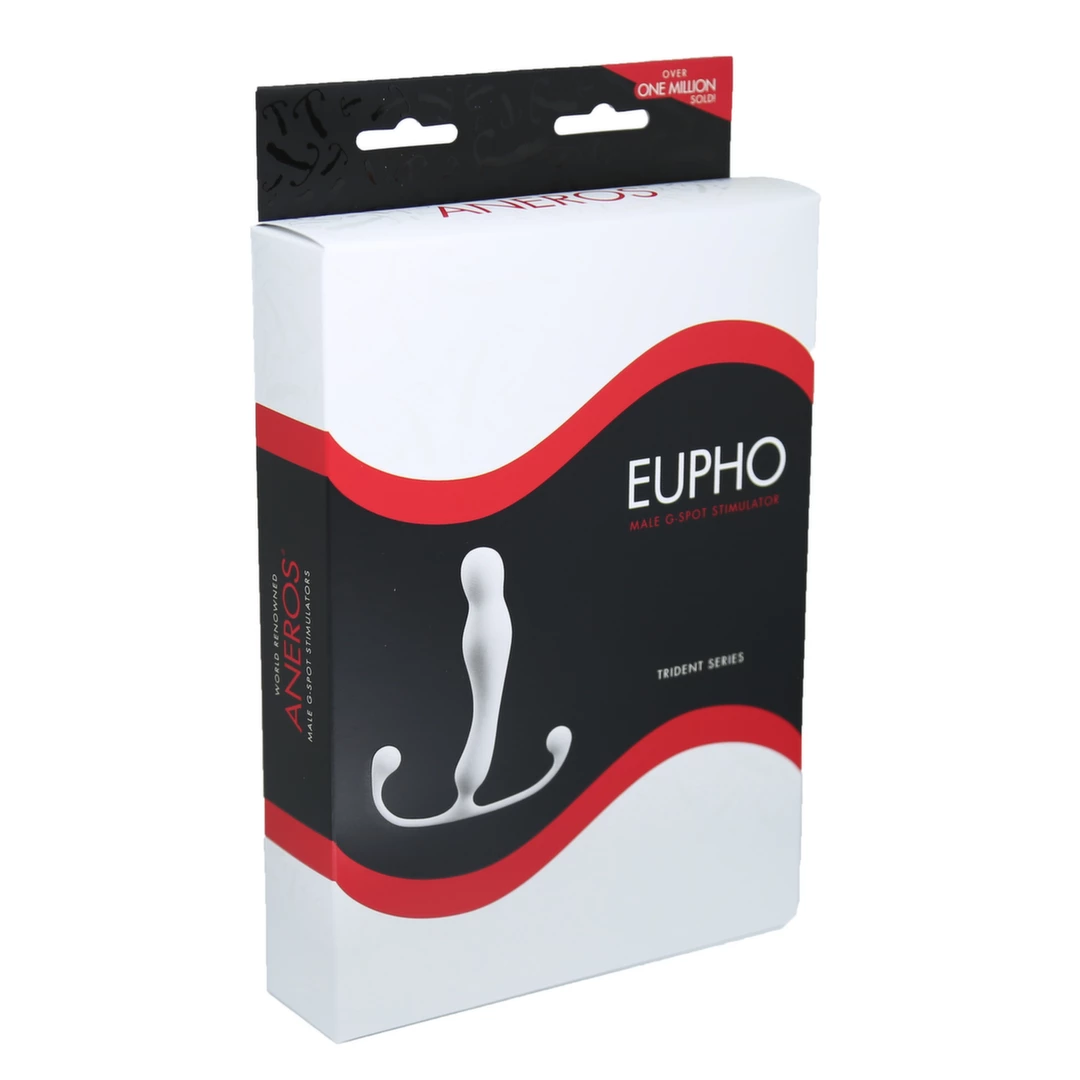 Aneros Eupho Trident plonas prostatos masažuoklis, baltas