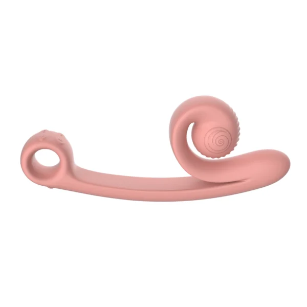 Snail Vibe Curve vibratorius su dviem varikliais, persikinės spalvos