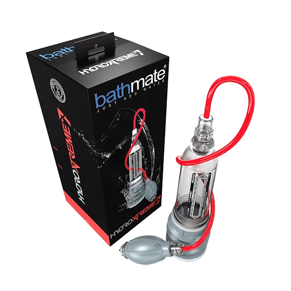 Bathmate HydroXtreme7 vandens penio pompa su priedų rinkiniu, Crystal Clear