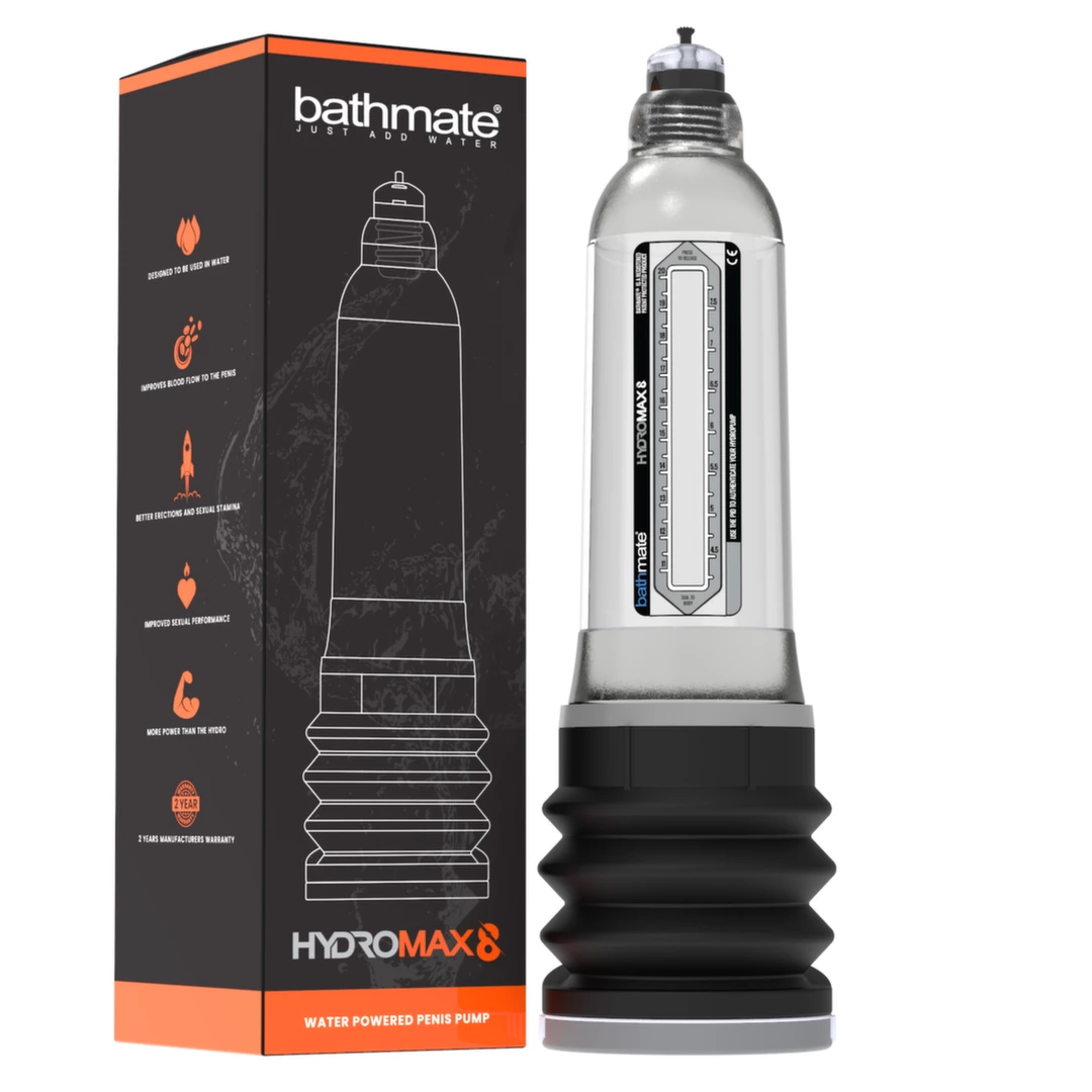 Bathmate Hydromax8 vandeninė penio pompa, skaidri