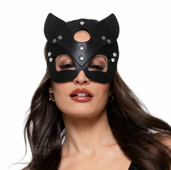 Bedroom Fantasies Kinky Kitty kaukė iš dirbtinės odos, juoda
